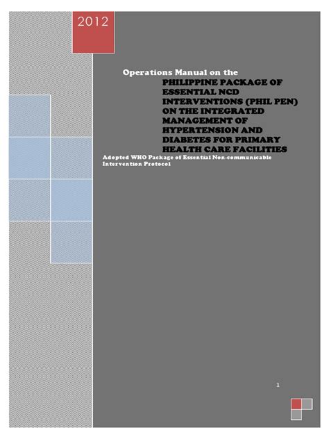 doh manual of operations philpen|Manual of Operations On The Prevention and Control of Non.